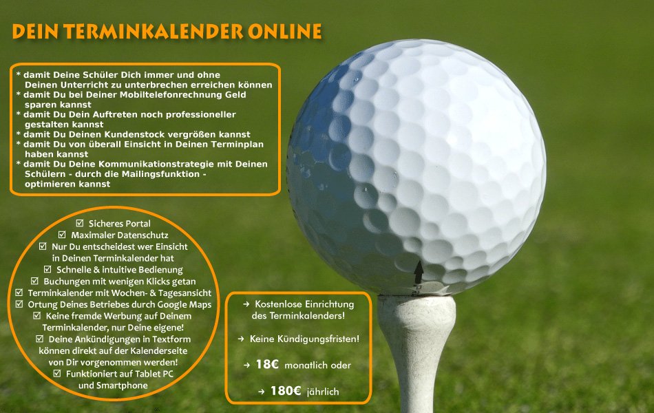 Dein Terminkalender online bei mygolfpro.de